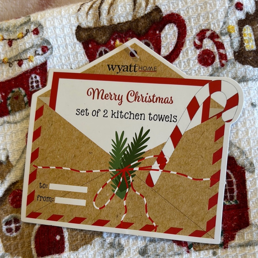 Gingerbread Houses Christmas Kitchen Towels Set of 2 NWT %100 Cotton - Picture 6 of 16